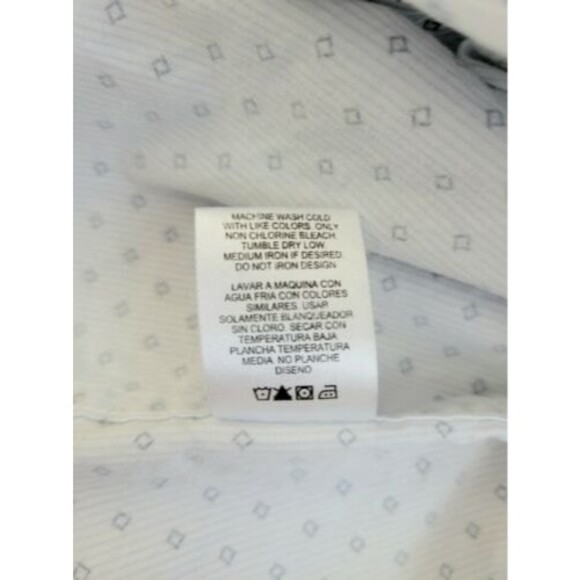 Airwalk men's Shirt Size Large Button Down Short Sleeves white with blue square - Picture 6 of 10
